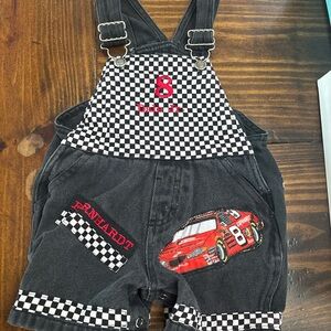 Dale Earnhardt Jr. #8 racing-themed baby denim overall